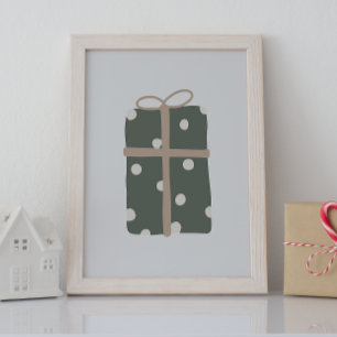 Modern Boho Grüne Weihnachten Gegenwart Wall Art P Poster