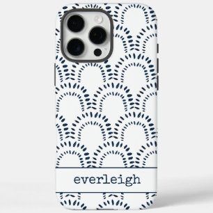 Modern Boho Indigo Blue Rainbow Personalisiert iPhone 16 Pro Max Hülle