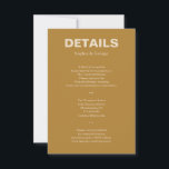 Modern Boho Jewel Earth Tone Details Beilage Karte<br><div class="desc">Dieses wunderschöne Design besticht durch Juwel- und Erdtöne sowie moderne,  schlichte Schriftart. Sehen Sie sich die gesamte Kollektion an,  um mehr passende Artikel zu finden! Mix und passende Farben!</div>
