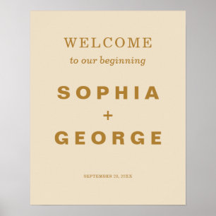 Modern Boho Jewel Earth Tone Wedding Begrüßungszei Poster