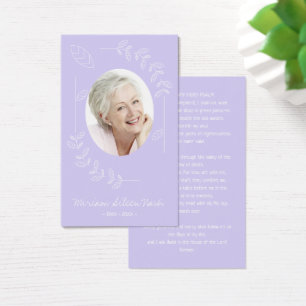 Modern Boho Lavender Lila Foto Beerdigungskarte