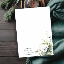 Modern-Boho-Logo mit Abstrakt-grün-weißer Blume Mitteilungskarte