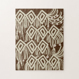 Modern Boho Macrame Doodles Brown Puzzle