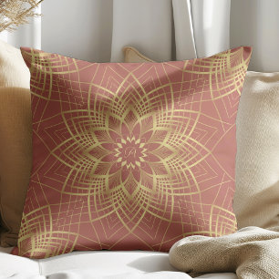 Modern Boho Maximalist Golden Blume Kissen