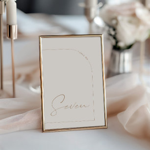 Modern Boho Minimal Arch Table Tischnummer