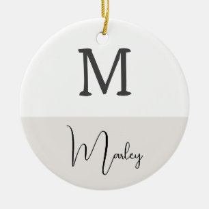 Modern Boho mit Namen Weihnachten Keramik Ornament