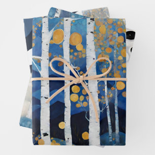 Modern Boho Mountain Aspen Geschenkpapier Set