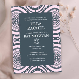 Modern Boho Muster Custom B'nai Bat Bar Mitzvah Einladung