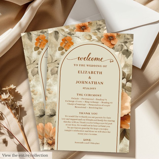 Modern Boho Neutral Rust Beige Sage Floral Program Programm (Modern Boho Neutral Beige Sage Floral Program)