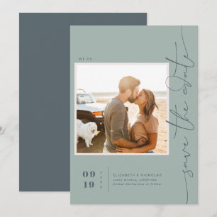 Modern Boho Ozean Glas Foto Save-the-Date Save The Date