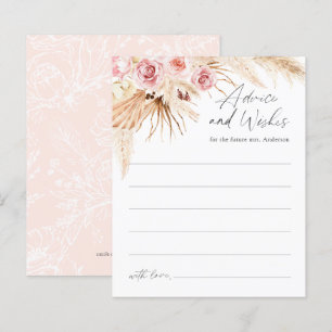 Modern Boho Pampas Grass Brautparty Advisor card