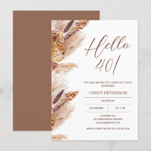 Modern Boho Pampas Grass Geburtstagseinladung Einladung