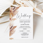 Modern Boho Pampas Grass Wedding Einladung<br><div class="desc">Moderne Boho Pampas Grass Wedding Einladung Elegant Boho themed Hochzeitseinladung mit einem Blumenarrangement mit Pampas Gras. Die Kalligraphieüberschrift ist ein Bild,  das entfernt werden kann. Die Rückseite der Einladung ist eine schlichte Terrakotta-Farbe,  die auch verändert werden kann. Dieses Design ist ideal für eine moderne Hochzeit mit einem Boho-Thema.</div>