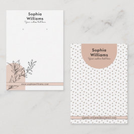 Modern Boho Pastel Earring Juwelier Display Card Telefonnummerkarte