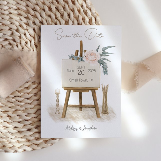 Modern Boho Pink Elegant Floral Save Save The Date (Von Creator hochgeladen)