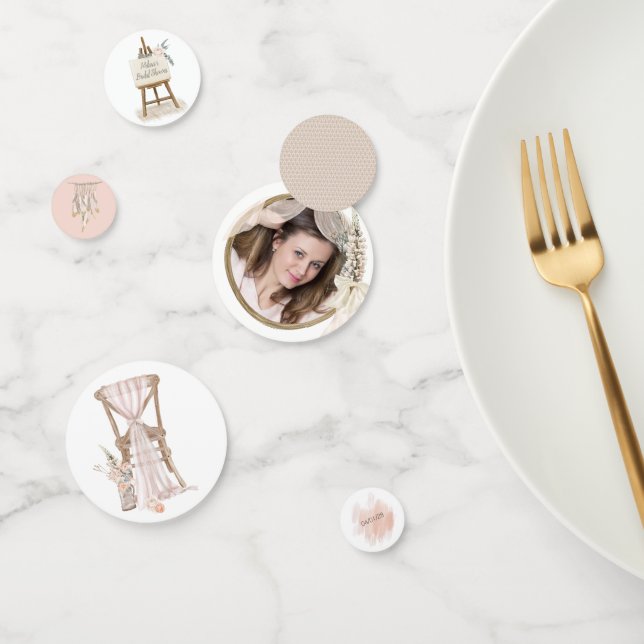 Modern Boho Pink Elegant Floral Wedding Confetti Konfetti (Gruppe)