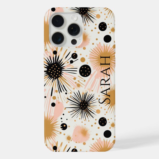 Modern Boho Pink Star iPhone Hülle (Rückseite)