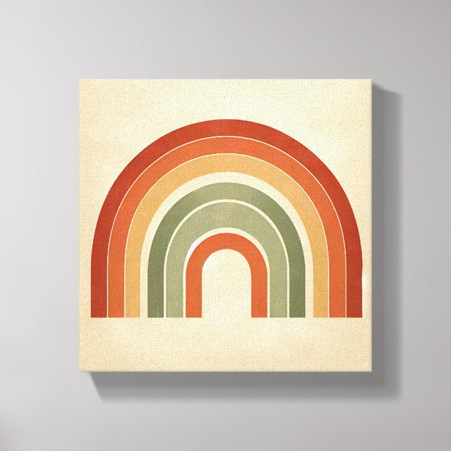Modern Boho Rainbow Art - Minimalist Terracotta an Leinwanddruck (Vorderseite)