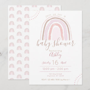 Modern Boho Rainbow Baby Dusche Sprinkle Einladung