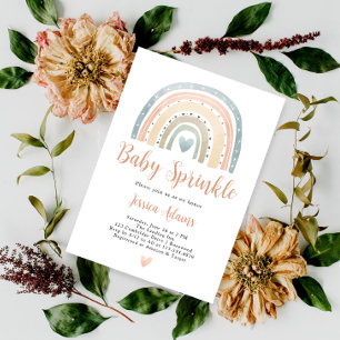 Modern Boho Rainbow Baby Sprinkle Einladung