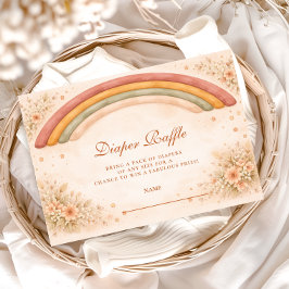 Modern Boho Rainbow Diapper Raffle Begleitkarte