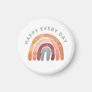 Modern Boho Rainbow - Happy Every Day- Magnet