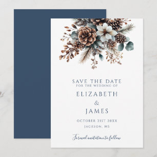 Modern Boho Rustikale Pinecones Hochzeit Save The Date