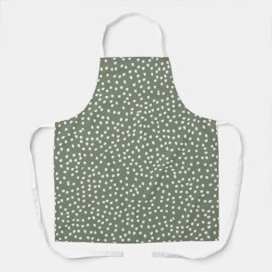 Modern Boho sage green Polka Dot Schürze