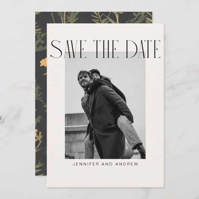 Modern Boho Save the Date Card Dankeskarte (Vorne/Hinten)