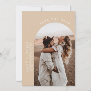 Modern Boho Save the Date   Foto Minimalistisch Ca Einladung