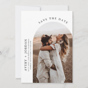 Modern Boho Save the Date Foto Minimalistisch Ca Einladung