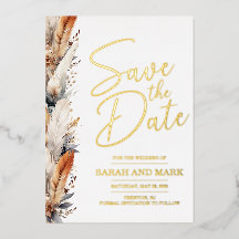 Modern Boho Save the Date mit Foto Back | Real