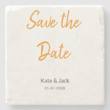 Modern boho Save the Date QR-Namensdatum orange hi