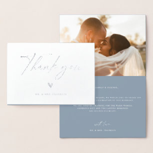 Modern Boho Script Wedding Foto Vielen Dank Folienkarte