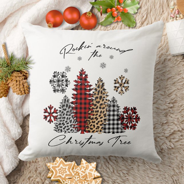 Modern Boho Snowflakes Tartan Niedliche Weihnachte Kissen (Von Creator hochgeladen)