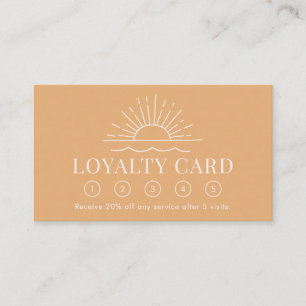 Modern Boho Sun and Beach Wave Loyalty Card Visitenkarte