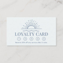 Modern Boho Sun and Beach Wave Loyalty Card