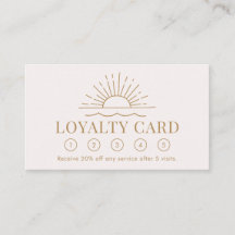Modern Boho Sun and Beach Wave Loyalty Card