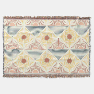 Modern Boho Sun Cotton Fringe Throw Blanket Decke