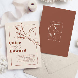 Modern Boho Terracotta Burnt Orange Wedding Einladung