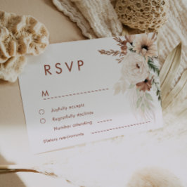 Modern Boho Terracotta Fall & Summer Wedding RSVP Karte