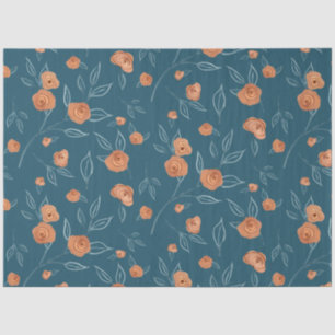 Modern BOHO Terracotta Floral Seidenpapier