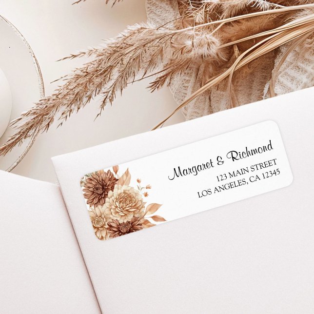 Modern Boho Terracotta Floral Wedding Address (Von Creator hochgeladen)