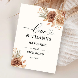 Modern Boho Terracotta Floral Wedding Vielen Dank Dankeskarte