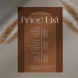 Modern Boho Terracotta Hair Nails Salon Preisliste Poster