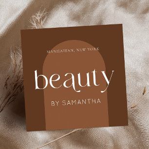 Modern Boho Terracotta Lash Brows Beautician Quadratische Visitenkarte