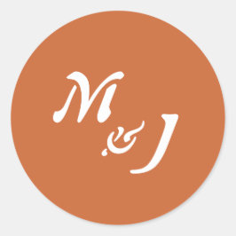 Modern Boho Terracotta Minimalistische Umschlag Au Runder Aufkleber