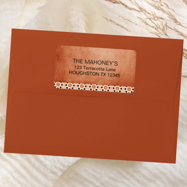 Modern Boho Terracotta Tile Südwestliche Adresse (Von Creator hochgeladen)