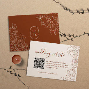Modern Boho Terracotta Wedding Details QR Code Begleitkarte
