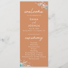 Modern Boho Terracotta Wedding Programm